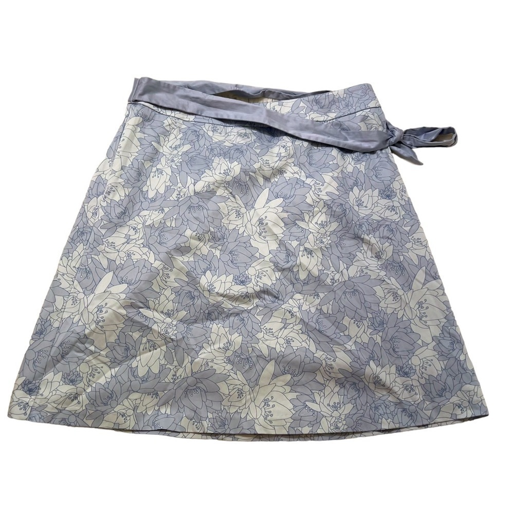 Apostrophe Women's Size 16 Petite Sateen Skirt Group 440 Blue Fog Floral A-Line
